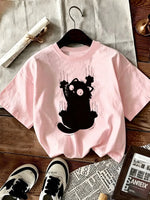 Kawaii Cat Print Graphic Tee