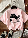Kawaii Cat Print Graphic Tee
