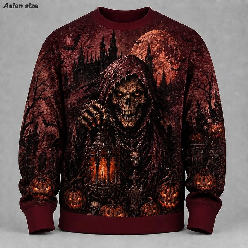 Gothic Skull Fleece Sweatshirt