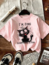 Kawaii Cat Print Graphic Tee