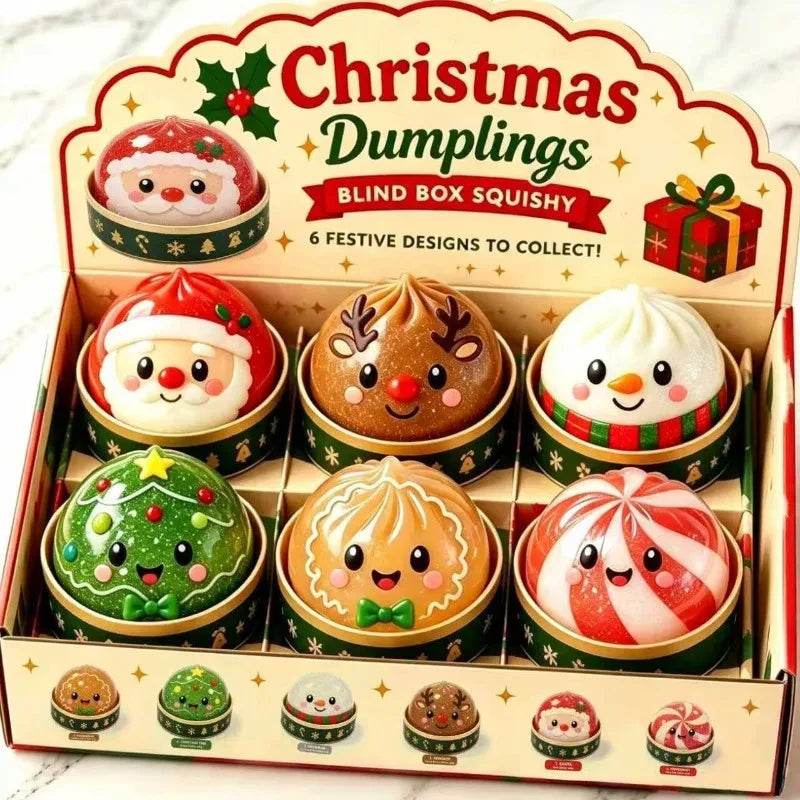 Christmas Dumpling Squishy Squeeze Toy Set
