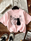 Kawaii Cat Print Graphic Tee