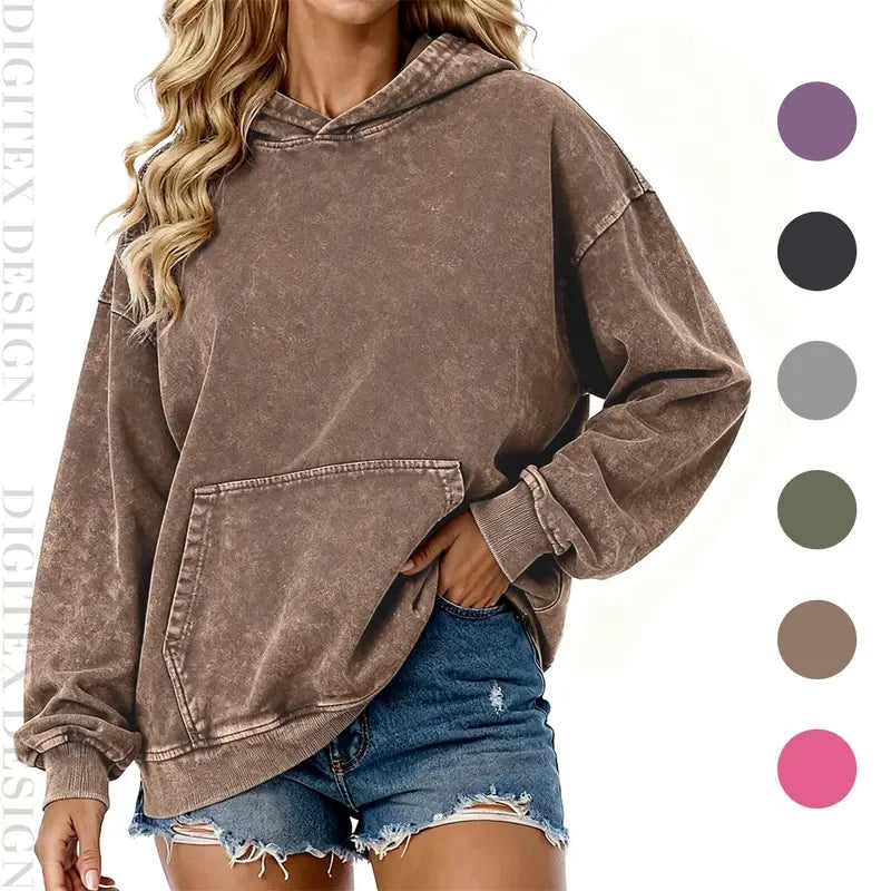 Digitex Minimalist Oversized Acid Wash Hoodie