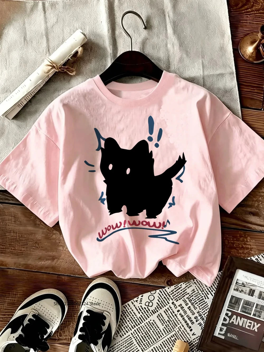 Kawaii Cat Print Graphic Tee