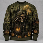 Gothic Skull Fleece Sweatshirt