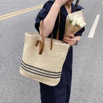 Bohemian Woven Straw Beach Tote