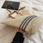 Bohemian Woven Straw Beach Tote
