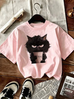 Kawaii Cat Print Graphic Tee