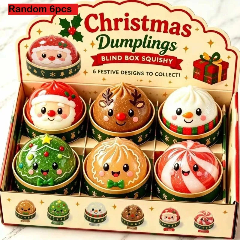 Christmas Dumpling Squishy Squeeze Toy Set