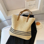 Bohemian Woven Straw Beach Tote